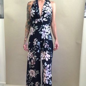 Dynamite floral jumpsuit